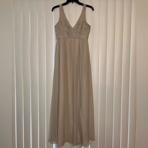BIRDY GREY Laurie Empire Bridesmaid Dress in Neutral Champagne